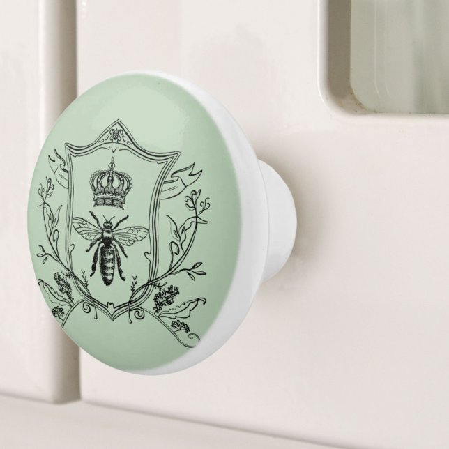 paris steampunk biodling fransk bi drottning krona knopp (paris steampunk beekeeper french bee queen crown ceramic knob)
