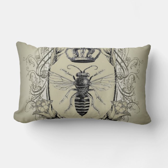 paris steampunk biodling fransk bi drottning krona lumbarkudde (Framsida)