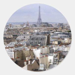 Paris Stickers Runt Klistermärke