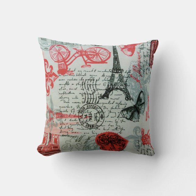 "Paris Stil" Dekorativ kudde 16" x 16" (Framsida)