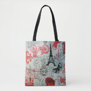 "Paris Stil" Tote Bag-nummer för övertryckning Tygkasse