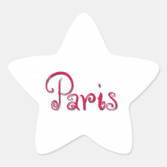 Paris Stjärnformat Klistermärke (Framsida)