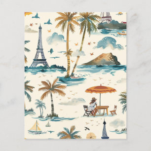 Paris Strand Vattenfärg Destination Scrapbok Pappe