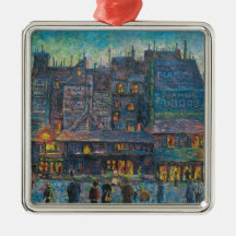 Paris Street Lit Up At Night (Fransk Art)