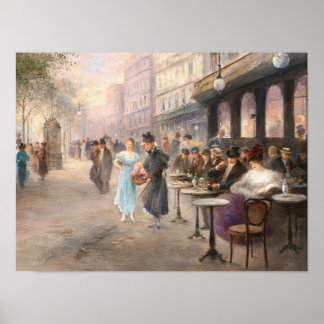 Paris Street Old Art Poster