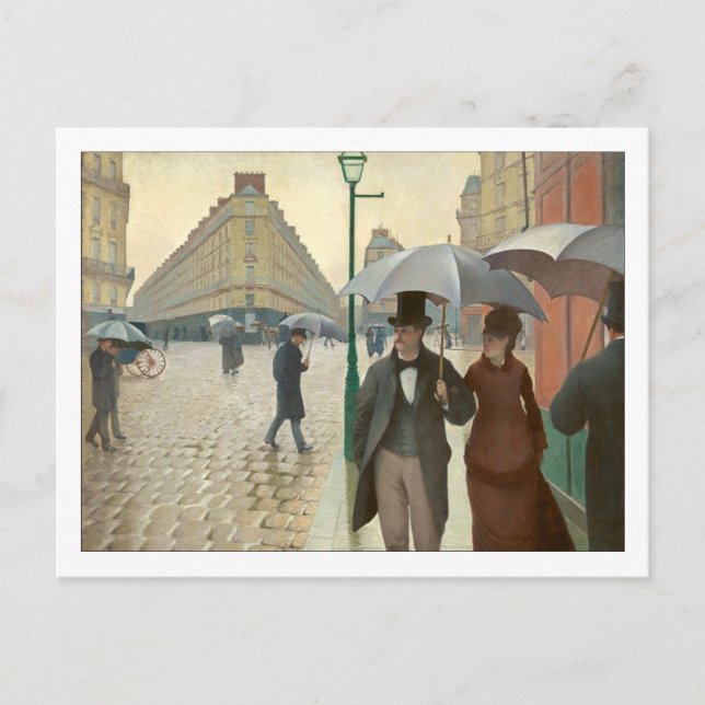 Paris Street Rainy Day av Caillebotte Vykort (Framsida)