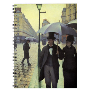 Paris Street Rainy Day av Gustave Caillebotte Anteckningsbok Med Spiral
