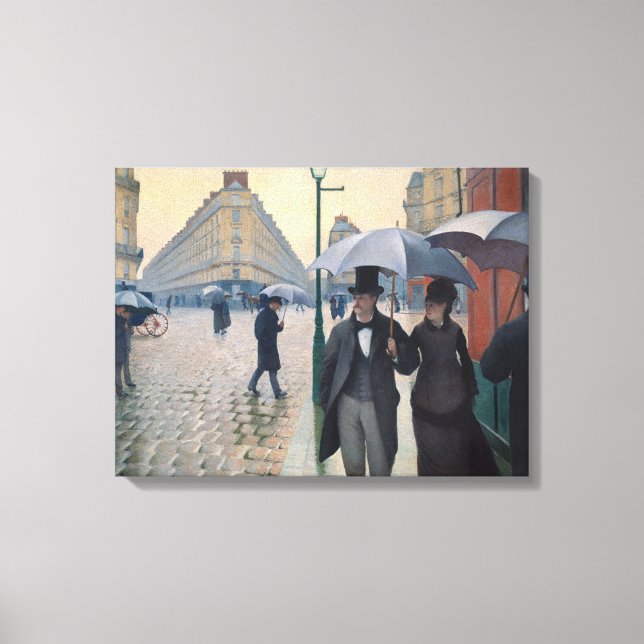 Paris Street Rainy Day av Gustave Caillebotte Canvastryck (Framsida)