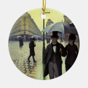 Paris Street Rainy Day av Gustave Caillebotte Julgransprydnad Keramik
