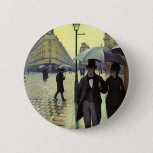 Paris Street Rainy Day av Gustave Caillebotte Knapp