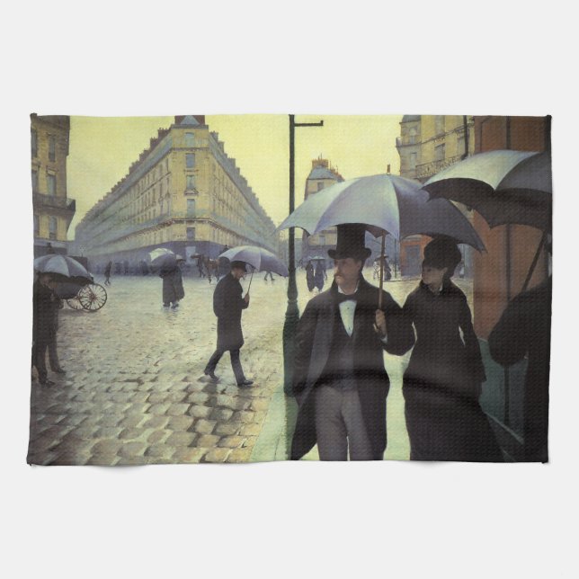 Paris Street Rainy Day av Gustave Caillebotte Kökshandduk (Horisontell)