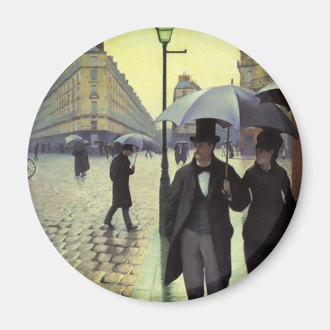 Paris Street Rainy Day av Gustave Caillebotte Magnet (Framsidan)