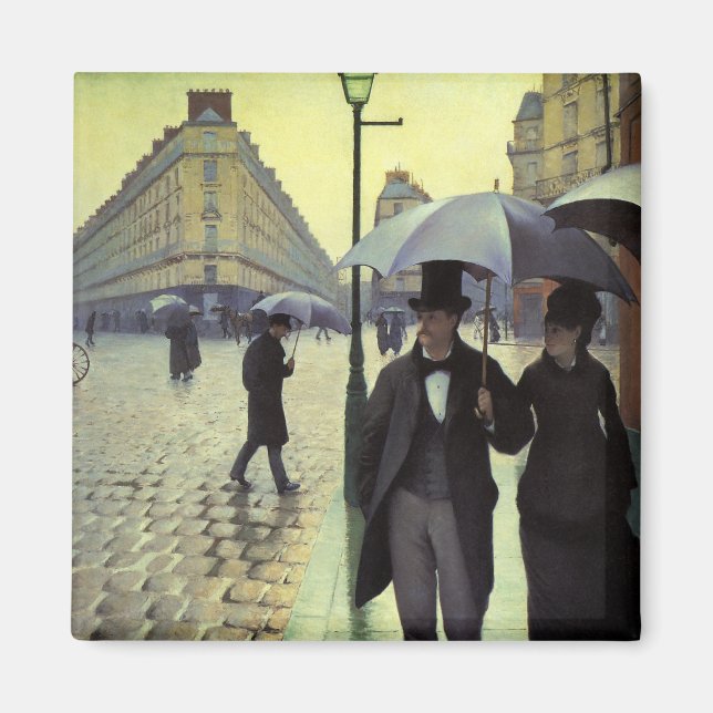 Paris Street Rainy Day av Gustave Caillebotte Magnet (Framsidan)