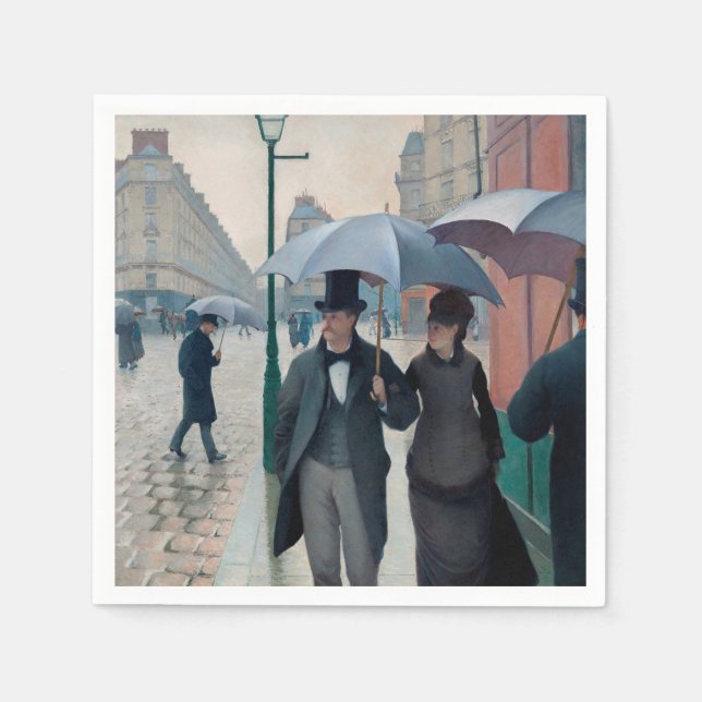 Paris Street Rainy Day av Gustave Caillebotte Pappersservett (Framsidan)