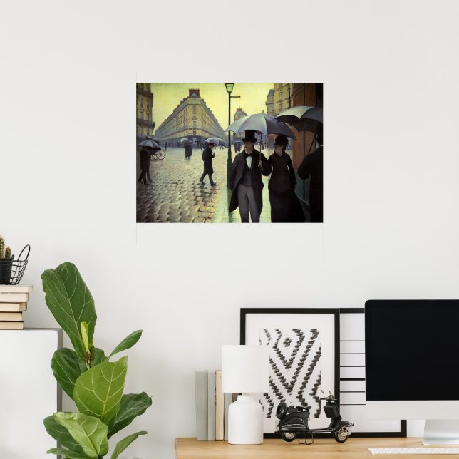 Paris Street Rainy Day av Gustave Caillebotte Poster (Hemmakontoret)