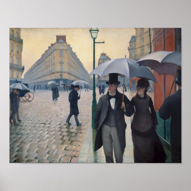 Paris Street Rainy Day av Gustave Caillebotte Poster (Framsidan)