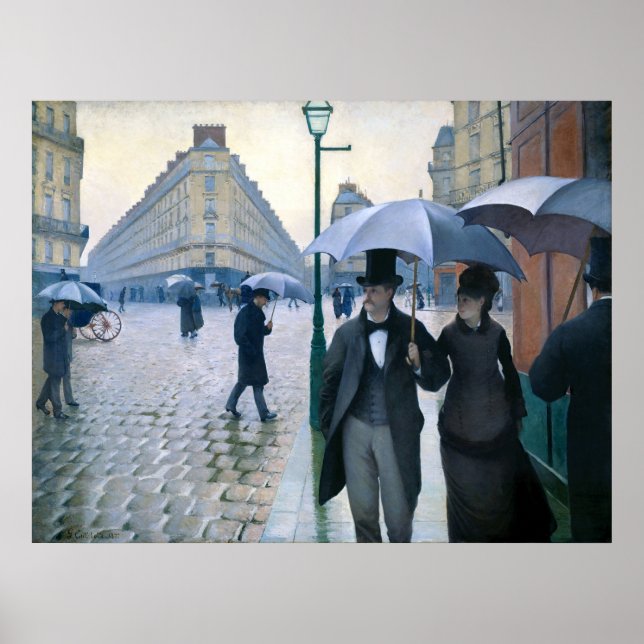 Paris Street Rainy Day av Gustave Caillebotte Poster (Framsidan)