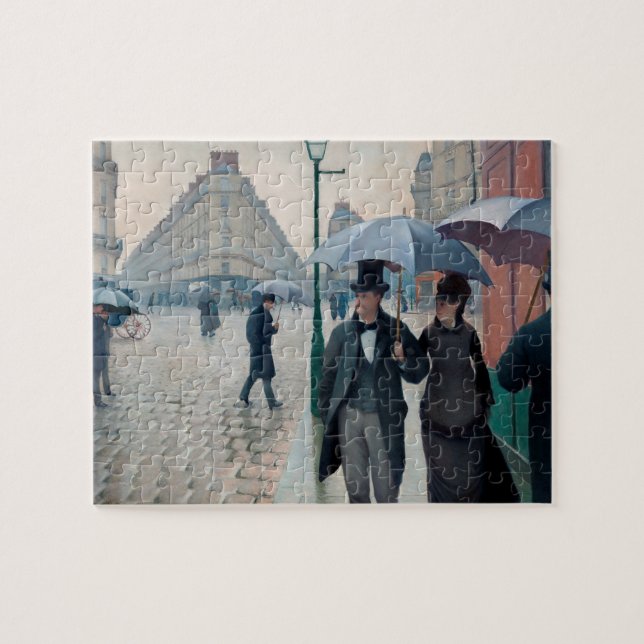Paris Street Rainy Day av Gustave Caillebotte Pussel (Horisontell)