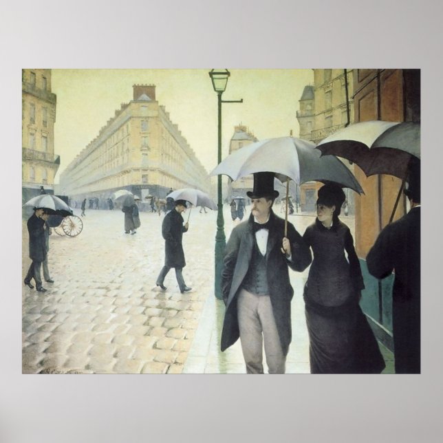 Paris Street, Rainy Day by Caillebotte Poster (Framsidan)