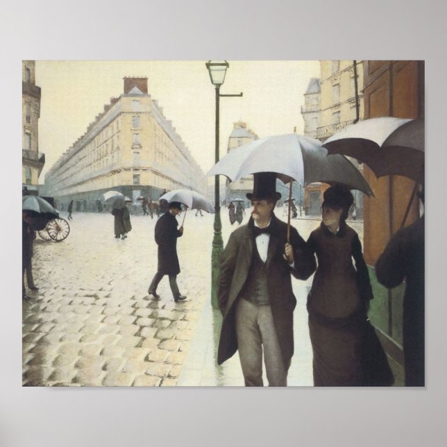 Paris Street, Rainy Day by Caillebotte Poster (Framsidan)