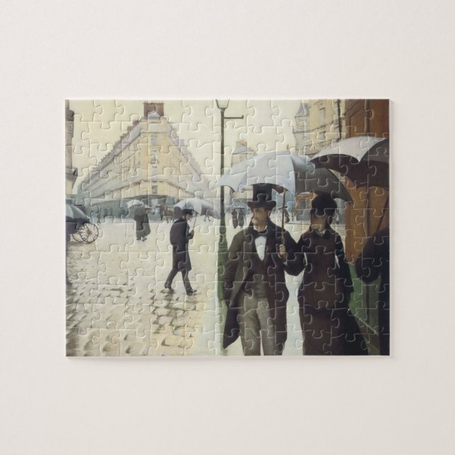 Paris Street, Rainy Day by Caillebotte Pussel (Horisontell)