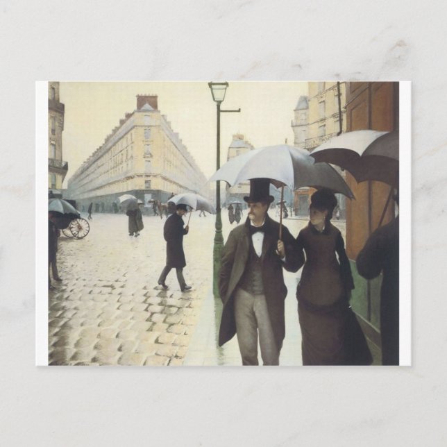Paris Street, Rainy Day by Caillebotte Vykort (Framsida)