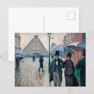 Paris Street Rainy Day Gustave Caillebotte Vykort