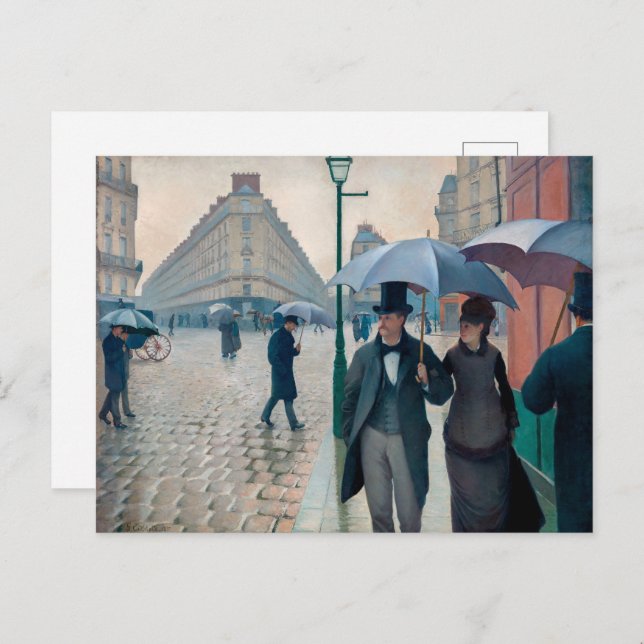 Paris Street Rainy Day | Gustave Caillebotte | Vykort (Fram/baksida)