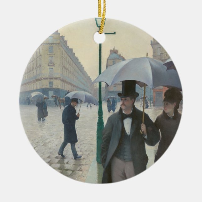 Paris Street Rainy Day Julgransprydnad Keramik (Framsidan)