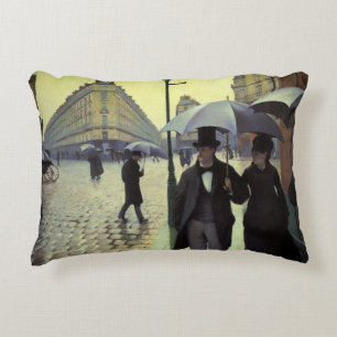 Paris Street; Regnig Dag av Gustave Caillebotte Prydnadskudde