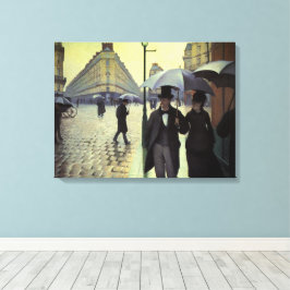 Paris Street Regniga Dag av Gustave Caillebotte Canvastryck