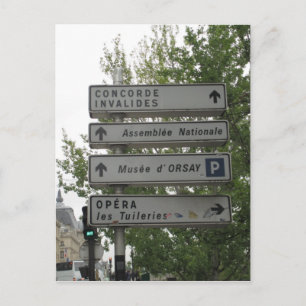 Paris Street Sign, Frankrike Vykort