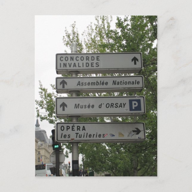 Paris Street Sign, Frankrike Vykort (Framsida)