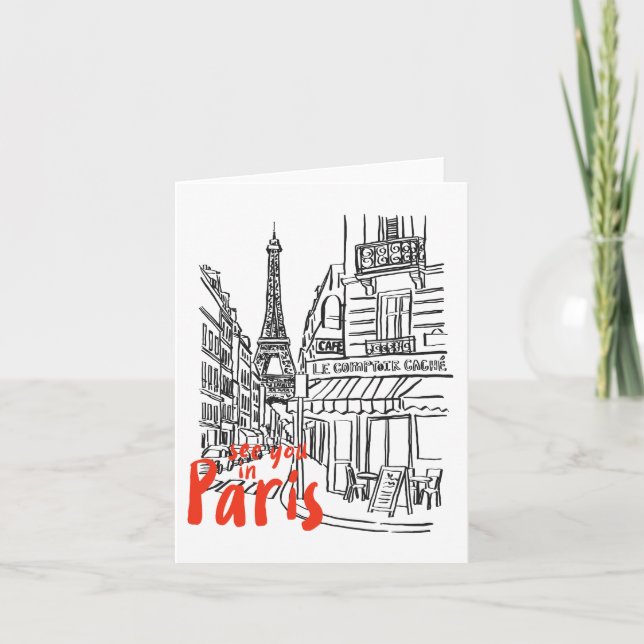 Paris Street Sketch Art Kort (Framsida)