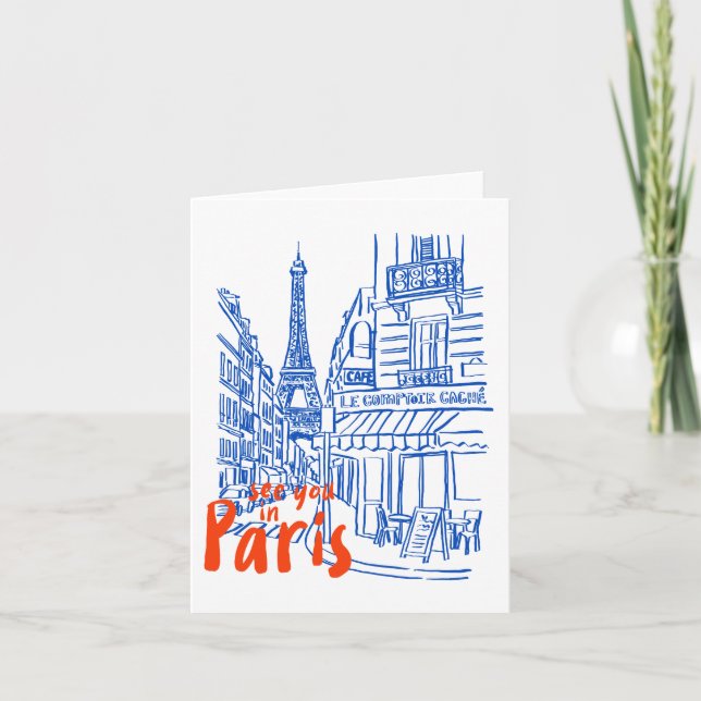 Paris Street Sketch Art Kort (Framsida)