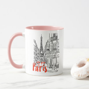Paris Street Sketch Art Mugg