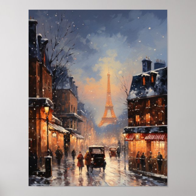 Paris Street Winter Scene Poster (Framsidan)