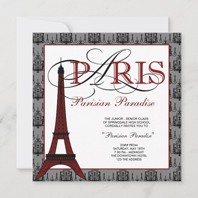Paris Studentbal Inbjudningar (Framsida)