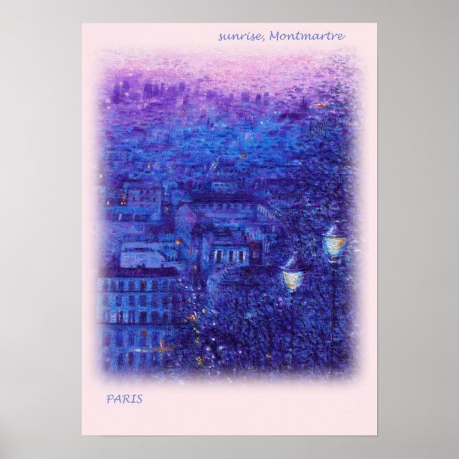 PARIS SUNRISE OLJEMÅLNING FINE ART POSTER (Framsidan)