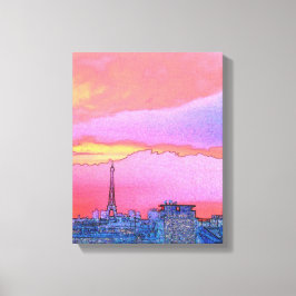 Paris Sunset Canvastryck