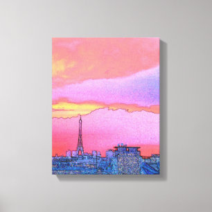 Paris Sunset Canvastryck