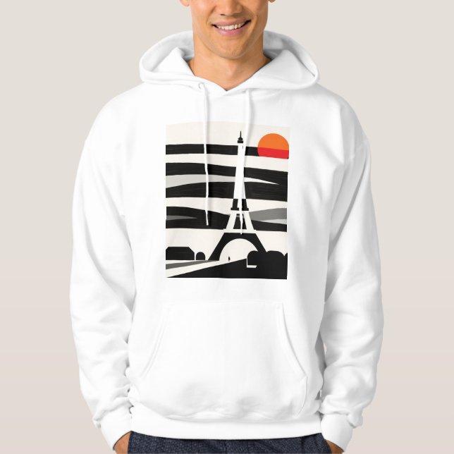 Paris Sunset Silhouette Hoodie (Framsida)
