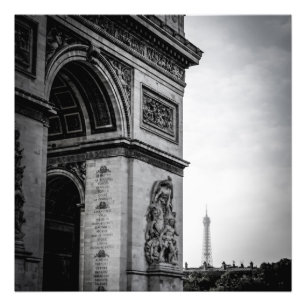 Paris svart & vit fototryck