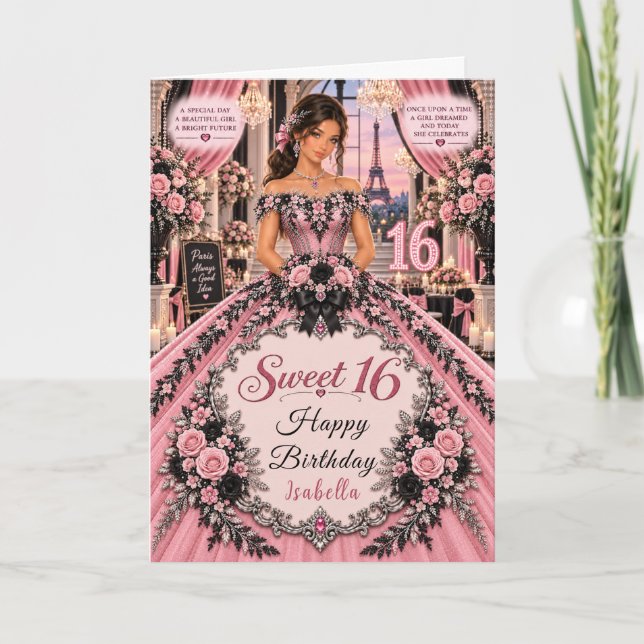 Paris Sweet 16 Elegans Kort (Framsida)