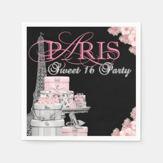Paris Sweet 16 Födelsedagsfest Pappersservett