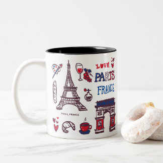 Paris symboler Två-Tonad mugg