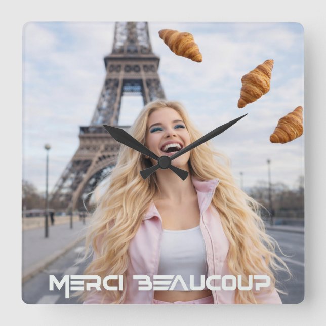 PARIS - TACK SÅ MYCKET FYRKANTIG KLOCKA (Framsida)