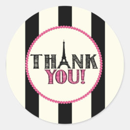 Paris Tack Sticker Runt Klistermärke