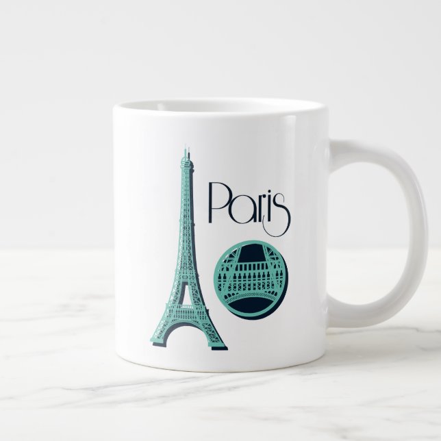 Paris Teal Jumbo Mugg (Höger)