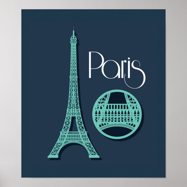 Paris Teal Poster (Framsidan)